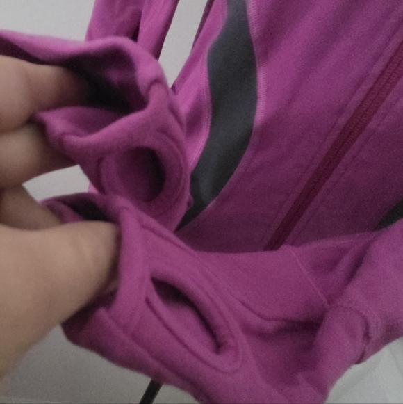 Lululemon Size 6 In Stride Jacket Violaceous Coal Purple Pink Gray Zip Up Yoga - Picture 5 of 7